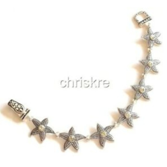 Silver Starfish Charm Bracelet Crystal Sea Life - Picture 6 of 7